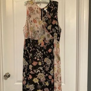Leith Floral Mix Faux Wrap Dress 4x
